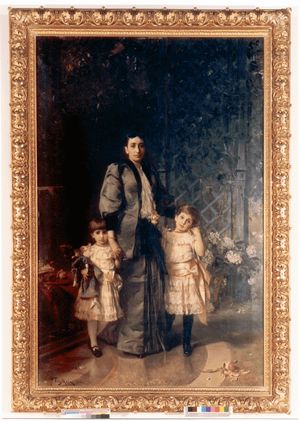 Margarethe Krupp geb. Freiin von Ende mit Töchtern